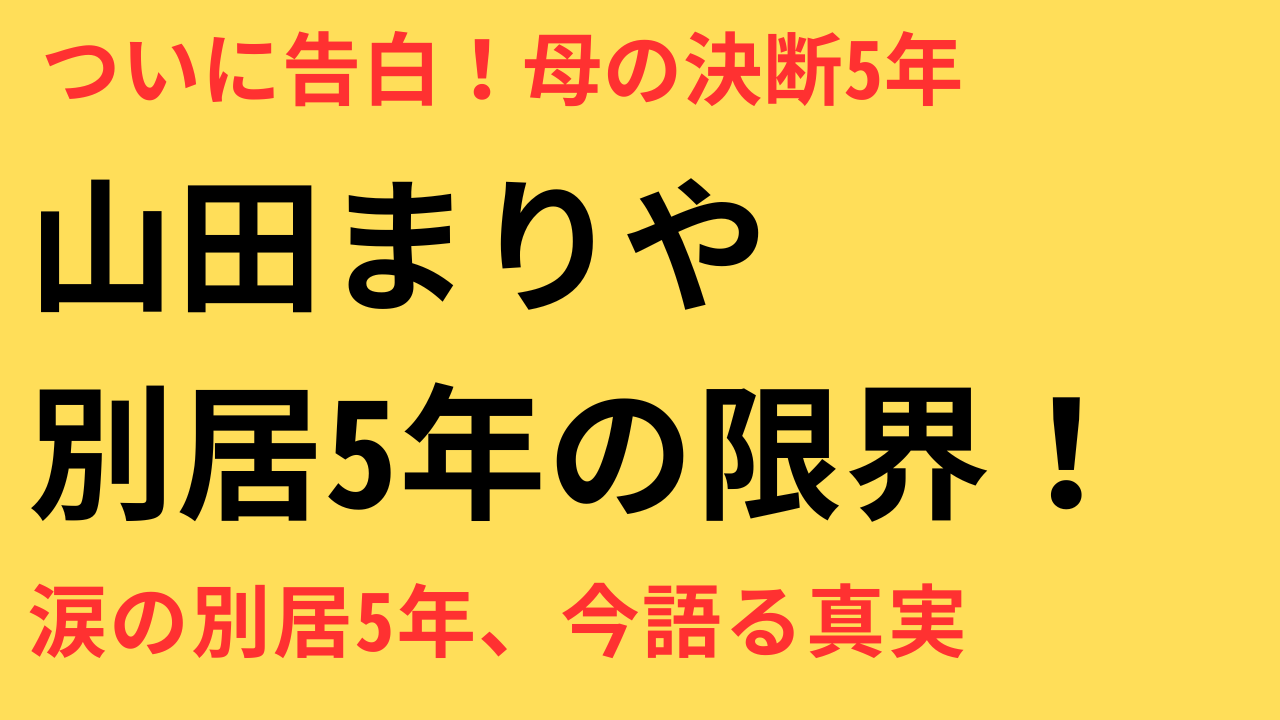 離婚に向け別居中の山田まりや