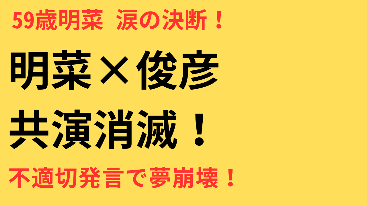 中森明菜 田原俊彦 共演 暗礁